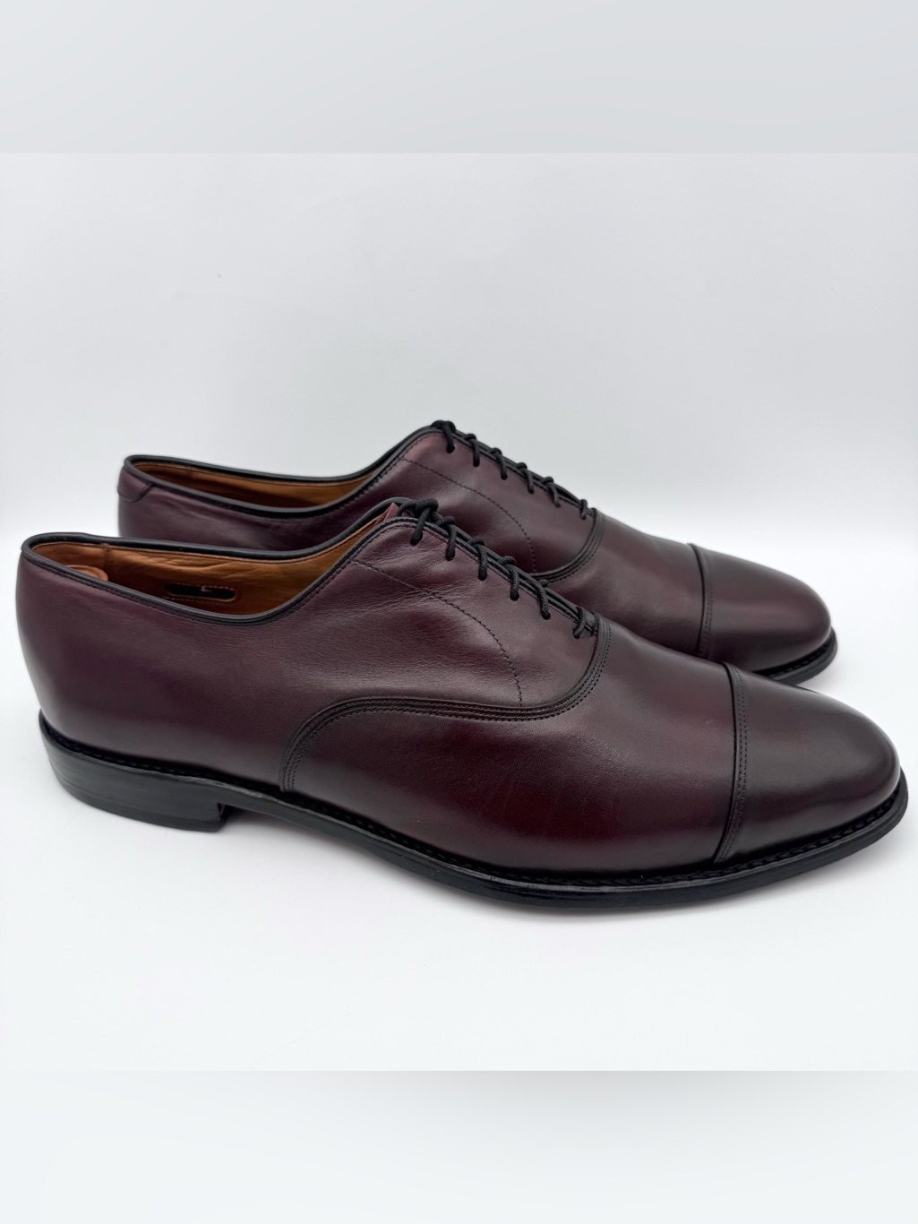 Allen Edmonds Park Avenue Cap Toe Oxford Burgundy Leather Men 13 B Dress Shoes